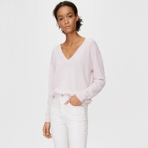 NWT Babaton Aritzia Declan Sweater in Pale Peach 100% Merino Wool